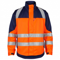 Engel Safety+ EN ISO 20471 Multinorm Inherent jakke, Hivis Oransje/Marineblå, SEW-1285-830-1006