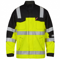 Engel Safety+ EN ISO 20471 lysbuejakke Kl. 2, Hivis Gul/Svart, SEW-1445-106-3820