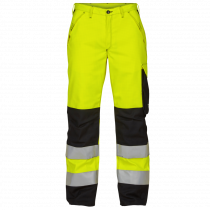 Engel Safety+ EN ISO 20471 lysbue bukse Kl. 2, Hivis Gul/Svart, SEW-2445-106-3820