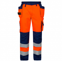 Engel Safety EN ISO 20471 bukse med hengelommer, Hivis Oransje/Marineblå, SEW-2502-775-1006