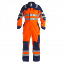 Engel Safety+ EN ISO 20471 Multinorm kjeledress, Hivis Oransje/Marineblå, SEW-4235-835-1006