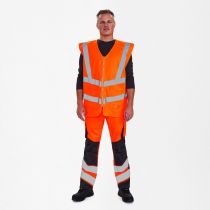 Engel Safety refleksvest med glidelås, Hivis Oransje, SEW-5030-240-10