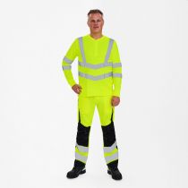 Engel Safety Grandad langermet T-skjorte, Hivis gul, SEW-9548-182-38