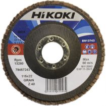Hikoki Bor Metallbearbeiding SLIPESKIVE BUET 115MM K40 FLAPDISC, 1 Blisterkort, SHK-79457243