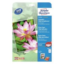 Avery Photopaper 300G. Premium glanset, hvit, A4, modell 2482-20