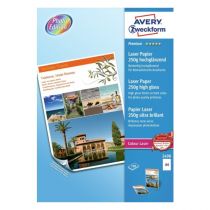 Avery Photopaper 250 G. Premium glanset dobbeltsidig, hvit, A4, modell 2498