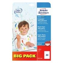 Avery Photopaper 160G. Klassisk blank, hvit, A4, modell 2573-60