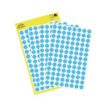 Avery Color Coding Dots, Permanent, Blue, Dia 8, Model 3011