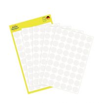 Avery Color Coding Dots, Permanent, White, Dia 12, Model 3145