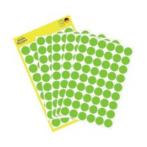 Avery Color Coding Dots, Permanent, Neon Green, Dia 12, Model 3149
