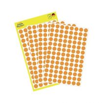 Avery Color Coding Dots, Permanent, Neon Orange, Dia 8, Model 3178