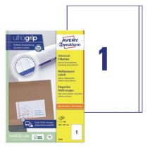 Avery Multipurpose etikett for generell bruk (Ultragrip), hvit, 200 X 297, modell 3418