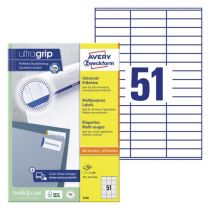 Avery Multipurpose etikett for generell bruk (Ultragrip), hvit, 70 X 16,9, modell 3420