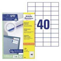 Avery Multipurpose etikett for generell bruk (Ultragrip), hvit, 52,5 X 29,7, modell 3651