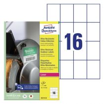 Avery Ultra Resistant Stretchable Etiketter (-40Oc Til +150Oc), hvite, 52 X 74, modell B5274-50