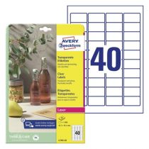 Avery Crystal Clear Labels (-20Oc Til +80Oc), Clear, 45,7 X 25,4, modell L7781-25