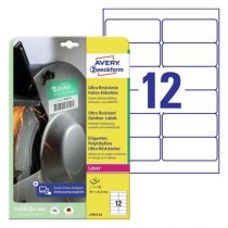 Avery Ultra Resistant Stretchable Labels (-40Oc Til +150Oc), Hvit, 63,5 X 29,6, modell L7913-10