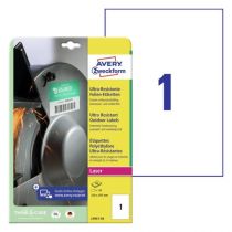 Avery Ultra Resistant Stretchable Labels (-40Oc Til +150Oc), Hvit, 210 X 297, modell L7917-10