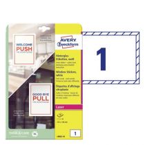 Avery Window Stickers 210X148Mm, Stick Inside, Read Outside, Removeable, White, 210 X 148Mm, Model L9002-10