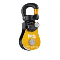 Petzl Spin S1 Åpen Veldig Høy Effektiv, Kompakt Enkeltblokk Med Lukket Sving, Gul, 1 stk, SET-P002BA00