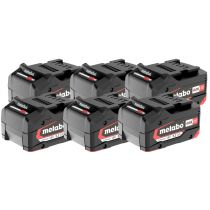 Metabo Sett med 6x LiPOWER batterier 18 V - 5.2 Ah, 6 Stykke