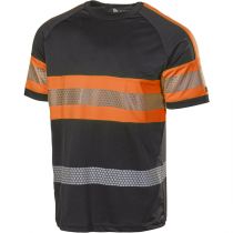 L.Brador T-skjorter T-SHIRT 6110P SVART/ORANGE, 1 STYKK, SSK-80005-6110P-SVART-ORANGE