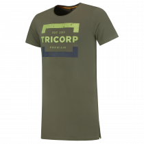 Tricorp Herre Premium Rund Hals T-skjorte Lang, militærgrønn, 1 Stykke, SUT-104001Army