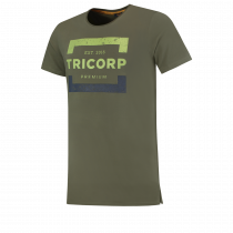 Tricorp Herre Premium Rund Hals T-skjorte, militærgrønn, 1 Stykke, SUT-104007Army