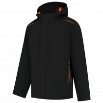 Tricorp Winter Tech Shell Jakke med Hette og Detaljer, Svart/Oransje, 1 Stykke, SUT-402703BlackOrange