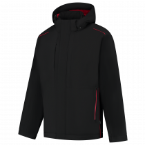 Tricorp Winter Tech Shell Jakke med Hette og Detaljer, Svart/Rød, 1 Stykke, SUT-402703BlackRed