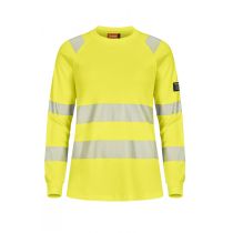 Tranemo Hi-Vis Dame T-skjorte lang erm, Gul, 1 stykke, STN-509486, STN-509486