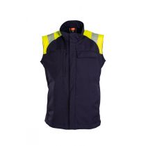 Tranemo 606295 Flammehemmende softshell vest, gul/marine, 1 stk., STN-606295