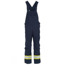 Tranemo 608681 Flammehemmende fôret bib 'n' brace, gul/marine, 1 stk., STN-608681