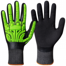Granberg Kuttbestandige hansker med slagbeskyttelse, svart/grønn, 6 par, SGR-115-5503