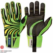 Granberg Kutt F Impact-resistente Hi-Viz vernehansker, svart/grønn/gul, 6 par, SGR-115-9001