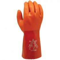 Showa 620 Pvc kraftige kjemikaliebestandige hansker, oransje, 1 par